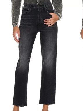 Mother Superior The Tomcat Lies Lies Lies Black Straight Leg Denim Size 25